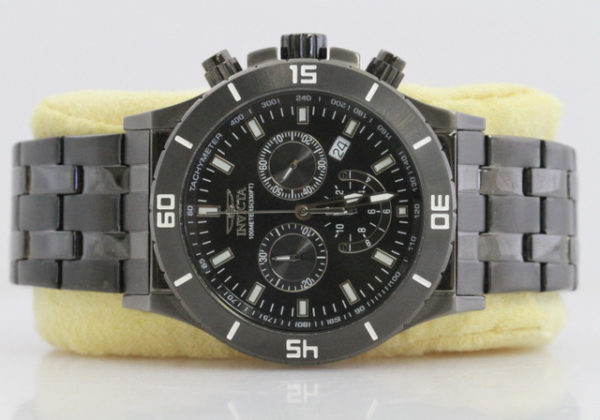 Invicta (0393) Swiss Chronograph Black Mens Steel Watch