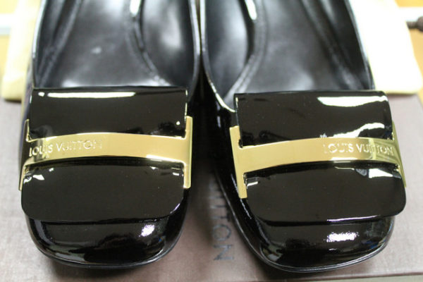 Louis Vuitton Black Low Block Heel Pumps