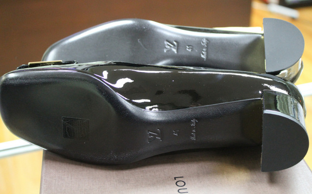 Authentic Louis Vuitton silver heels, low heel